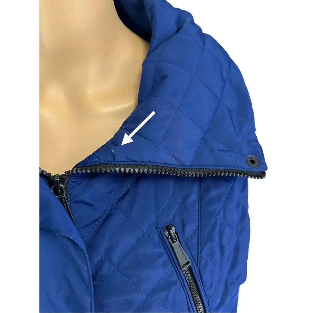BCBGeneration Quilted Puffer Coat Royal Blue Jacket Size L